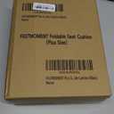 Airplane Seat Cushion Portable Travel Cushion for Comfort Foldable Stadium Pad with Breathable Fabric Seat Pad Perfect for Long Flights, Office, Bleacher, Camping (Plus Size - 18.9'', Black)