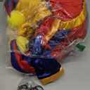 Cosplay.fm Women's Clown Costume Carnival Outfit Jumpsuit and Hat with Gloves and Socks Halloween Costume for Adult Women (Large, Red and Blue)