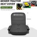 Porch Shield Tractor Seat Cover Waterproof Riding Lawn Mower Seat Cover with Pocket Buffer Base Up to 15 Black & Gray, Medium