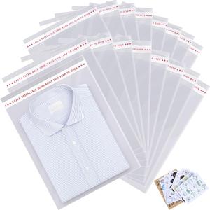 11x14 inches Large Clear Resealable Cellophane Bags for Packaging Products 500ct Plastic Self-sealing Gift Bags Self Adhesive for Gifts,Clothes, Small Business, Thank you Stickers