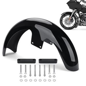 21 Inch Wrap Front Fender For Harley Touring Electra Glide FLHT, Road Glide FLTR, Road King FLHR, Street Glide FLHX Motorcycle Mudguard Painted Black ABS Plastics