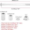 12mm 190mm Front Rear Wheel Axle with Bushing 30mm 20mm 5mm Compatible with 50cc 110cc 125cc Dirt Bike Moped Scooter QUAD ATV Mini Bike Parts 2PCS