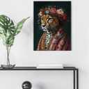 Leopard Portrait Canvas Wall Art Modern Leopard Print Poster Framed Painting Artwork for Home Living Room Bedroom Office Wall Decor 11x15 Inch (Animal-2)