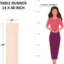 Solino Home Linen Table Runner 48 Inches - 100% Pure Linen Multicolor Palm Beach Stripe Farmhouse Table Runner 14 x 48 Inch Ideal for Dresser and Coffee Tables, Spring, Easter