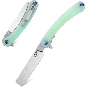 Eafengrow EF939 Folding Pocket Knife D2 Steel Blade G10 Handle EDC Tool Knife for Camping Survival and Outdoor (Jade)