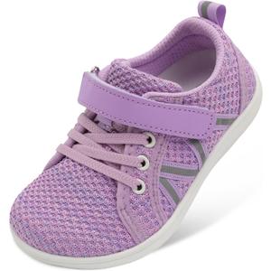 JOINFREE Toddler Boys Girls Barefoot Shoes Kids Wide Sneakers Adjustable Walking Running Athletic Shoe with Zero Drop for Toddler/ Little Kid ColorPurple Size 8