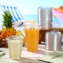 100 Count 98mm/3.86inch Strawless Sipper Lids, Clear Pet Lids for Plastic Cup Disposable Cover for Cold Brew, Coffee, Beer, Cocktail, Wine or Beverage Cups (Slip 2)