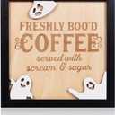 Freshly Boo'd Coffee Halloween Sign Cute Halloween Coffee Bar Decor Wooden Kitchen Decor Accessories Rustic Halloween Home Funny Halloween Coffee Bar Decorations