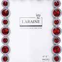 LARAINE Picture Photo Frame 4x6 Rhinestones Metal High Definition Glass Display Pictures for Tabletop Crystal Home Decorative Holiday Gift (Red, 4x6)