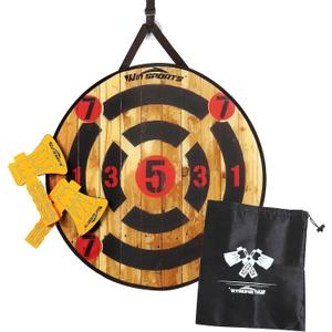 WIn SPORTS Toy Foam Axe Throwing Game - Indoor Outdoor Target Game,Includes Two Foam Axes, One 26 Easy Fold Target and A Carry Bag