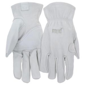 MUD Classic Men's Durable Goatskin Leather Driver with Padded Palm Patch Work Gloves, Abrasion Resistant, Keystone Thumb, Extreme Comfort, White, Large/X-Large, (MD82011-LXL) MUD Classic Men's Durable Goatskin Leather Driver with Padded Palm Patch Work Gloves, Abrasion Resistant, Keystone Thumb, Extreme Comfort, White, Large/X-Large, (MD82011-LXL)