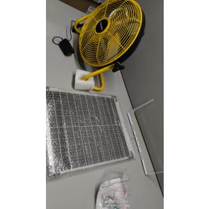 14" Solar Rechargeable Floor Fan for Outdoor, 15600mAh Battery Operated Fan with 20W Solar Panel Powered for Patio Gazebo Camping, 360 Tilt (5.3m/s Airflow)