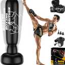 71" Heavy Standing Punching Bag for Adults Teens, Thickened Freestanding Punching Bag with Boxing Gloves and Automatic Pump, Inflatable Boxing Bag with Stand for Training MMA Thai Taekwondo Fitness