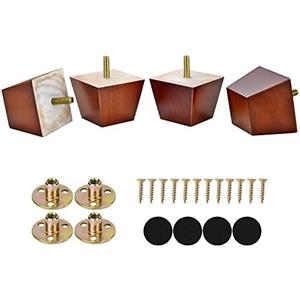 Michanco 2 inch Sofa Legs Square Furniture Feet Screw in Wood Replacement Leg Set of 4 for Ottoman Couch Armchair Recliner