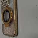 SMARTFOX Magnetic Kickstand Case for iPhone 16 Pro with Glitter Lens Protector, Compatible with Magsafe, Luxury Bling Diamond Cover Glitter Rhinestone Phone Case Women (Gold, for iPhone 16 Pro 6.3")