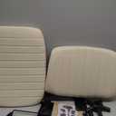 OLIXIS Criss Cross Chair with Wheels Wide Cross Legged Office Desk Vanity Chair Comfy Fabric Armless Adjustable Swivel for Home Computer Task Fabric Beige