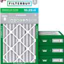 Filterbuy 16x25x4 Air Filter MERV 8 Essential Dust & Allergy Defense (4-Pack), Electrostatic Pleated HVAC AC Furnace Filters Replacement (Actual Size: 15.50 x 24.50 x 3.63)