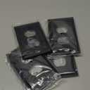 6-Pack Duplex Outlet Cover Plate, Decorative Matte Black Switch Plates and Outlet Covers, Natural Bamboo Fiber Wall Plates for Electrical Outlets, 1 Gang Receptacle Cover, Corrosion Resistant