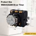 WE04X25280 Dryer Timer Replacement for GE Hotpoint Dryer, Replacement Part Replaces TMD1EM35 - WE04X25280,Fits GTD33EASK0WW GTX22EASK0WW HTX21EASK0WW Performance-Upgraded Dryer Timer