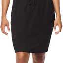 32 DEGREES Cool Women's Short Sleeve Comfy Elastic Waist Lux Dress (Black, XXL)