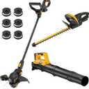 Cordless Weed Eater,Hedge Trimmer & Blower Combo Compatible with Dewalt 20V, 12-Inch