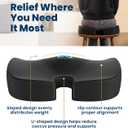 Everlasting Comfort Doctor Recommended Memory Foam Seat Cushion for Office Chairs & Car - Ergonomic Office Desk Accessories - Cushions for Tailbone Pain Relief, Sciatica (Black, Large)