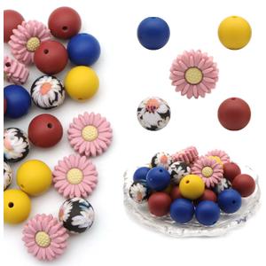 David accessories Silicone Beads 15mm Silicone Beads Bulk Round Hexagon 14mm Silicone Beads for Keychain Pens Lanyards Bracelet Necklace Jewelry Making DIY Craft 25Pcs (O)