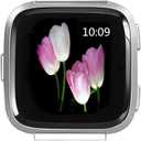 Bands Compatible with Fitbit Versa 2/Versa Lite/Versa, Women Replacement Metal Rhinestone Bling Bracelet Wristband, Silver