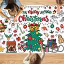 3 x T-Antrix Giant Christmas Coloring Poster, 30 x 72 Inches Jumbo Coloring Banner/Table Cover for School Parties, Christmas Party Favors, Christmas Crafts for Kids