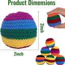 2 x 3/6 Pack Knitted Footbag, Sand Filled Hacky Ball - Durable Handmade Kick Sack for Kids Adults Outdoor Game & Retro 90s Toy