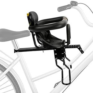 Baby Bike Seat, Front Mount Kids Bike seat for Toddler with Safety Belt and Handrail, Compatilble with Adult Bike (Black)