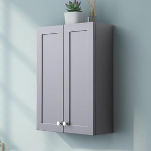 Bathroom Wall Cabinet, Over The Toilet Storage Cabinet, 19 x 27 inch Medicine Cabinet with Adjustable Shelves, Hanging Cabinet Grey for Bathroom, Living Room, Kitchen, Cupboard