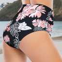 American Trends High Waisted Bikini Bottoms Ruched Tummy Control Swim Bottom Bathing Suits for Women, Medium
