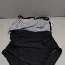 B2prity Women's One Piece Swimsuits Tummy Control Front Cross Bathing Suits Tie Back Slimming V Neck Swimwear, Large