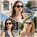 DOOViC Bifocal Sun Readers for Women and Men Stylish Reading Glasses Cat Eye Frame Reading Sunglasses 1.5
