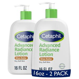 Cetaphil Body Lotion, Advanced Radiance Lotion with Shea Butter for Dry, Sensitive Skin, 16 oz Pack of 2, Fragrance Free, Hypoallergenic, Non-Comedogenic