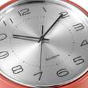 12 Inch Vintage Retro Wall Clock, Silent Non-Ticking Metal Dial & Domed Glass Battery Operated, Design for Kitchen Living Room, Bedroom,Office (Coral Pink)