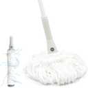 Self Wringing Mop for Floor Cleaning with 2 Reusable Heads, Easy Wringing Twist Mop with 51 Inches Long Handle and Top Scouring Pad, Wet and Dry Mops