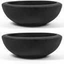 ARBORA 26" Santorini Bowl 2-Pack with Classic Black Finish - Polyresin Indoor and Outdoor Planters, Durable, Weatherproof, Lightweight, Large Plant Pots for Patio, Garden, Deck, Entryway
