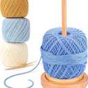 Ecoofor Yarn Holder for Crocheting and Knitting, Easy Install Wooden Yarn Spinner with Stable Base, Smooth Yarn Feeding Dispenser for Crochet & Knitting - Large