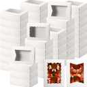 TaoBary 100 Pcs 8 Inch Bakery Boxes 8 x 6 x 2.5 Inch Cookie Pastry Boxes with 2 Style Window for Cookie Treat Chocolate Strawberries Cupcakes Candy Muffins(White)