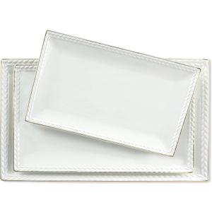 Kassel Ceramic Serving Platter Set | 14/12 /10 Rectangular Serving Trays for Entertaining at Parties and Weddings | Oven Safe Large Serving Trays for Tacos, Steak, and Cake