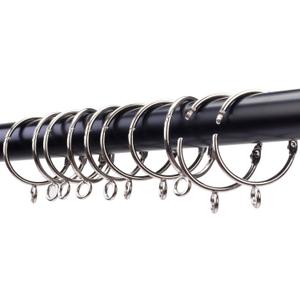 Openable Curtain Rings with Eyelets,3inch Heavy Duty Rustproof Metal Drapery Rings,Shower Curtain Rings 24pcs Silver Zocang (3inch Inside Diameter)