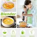 Bonsenkitchen Immersion Blender Handheld with Food Processor, 20 Speeds Hand Blender with Turbo Mode, Stainless Steel Blade, Egg Whisk, Beaker & Chopper Bowl, Hand Mixer for Smoothie, Soup, Baby Food