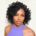 7 Packs Gogo Curl Crochet Hair for Women 8 Inch Pre-Twisted Curly Crochet Hair Pre Looped Deep Ocean Water Wave Beach Curl Crochet Braids Synthetic Braiding Hair Extensions (8 Inch, 1B)