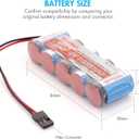 Tenergy 2 Pack Receiver Battery, 6V NiMH Rechargeable RC Battery Pack with Hitec Connector, 1600mAh High Capacity Side by Side 5C Flat RX Battery for RC Vehicles