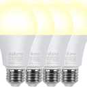 Aukora Motion Sensor Light Bulbs 4-Pack, 12W (100-Watt Equivalent) E26 Motion Activated Dusk to Dawn Security Light Bulb Outdoor/Indoor for Front Door Porch Garage Basement Hallway Closet(Warm White)