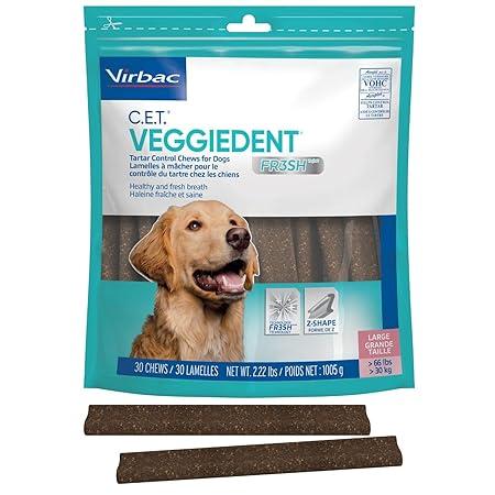 Virbac C.E.T. VEGGIEDENT Zen Tartar Control Chews for Dogs - Large