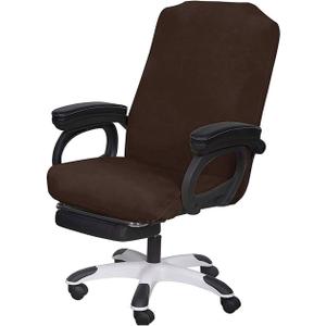 SARAFLORA Office Chair Covers- Medium, Brown- Removable Computer Chair Covers for Office Chair with Zipper for Universal Rotating Chair Desk Chair Cover Chair Seat Washable Protector for Pets