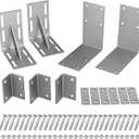 Heavy-Duty 90 Corner Dock Hardware Kit, Heavy Duty Boat Dock Steel Hardware Kits, Galvanized, Floating Dock Backer Plate, Inside Corner, 1/2" Holess with Carriage Bolts, Thickness 6mm